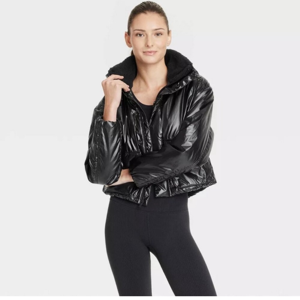 All in Motion Women's Glossy Black Puffer Coat